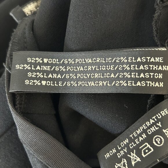 Ralph Lauren Black Label Designer Black Wool Blend Side Zip Pants Size 4 - Picture 2 of 6